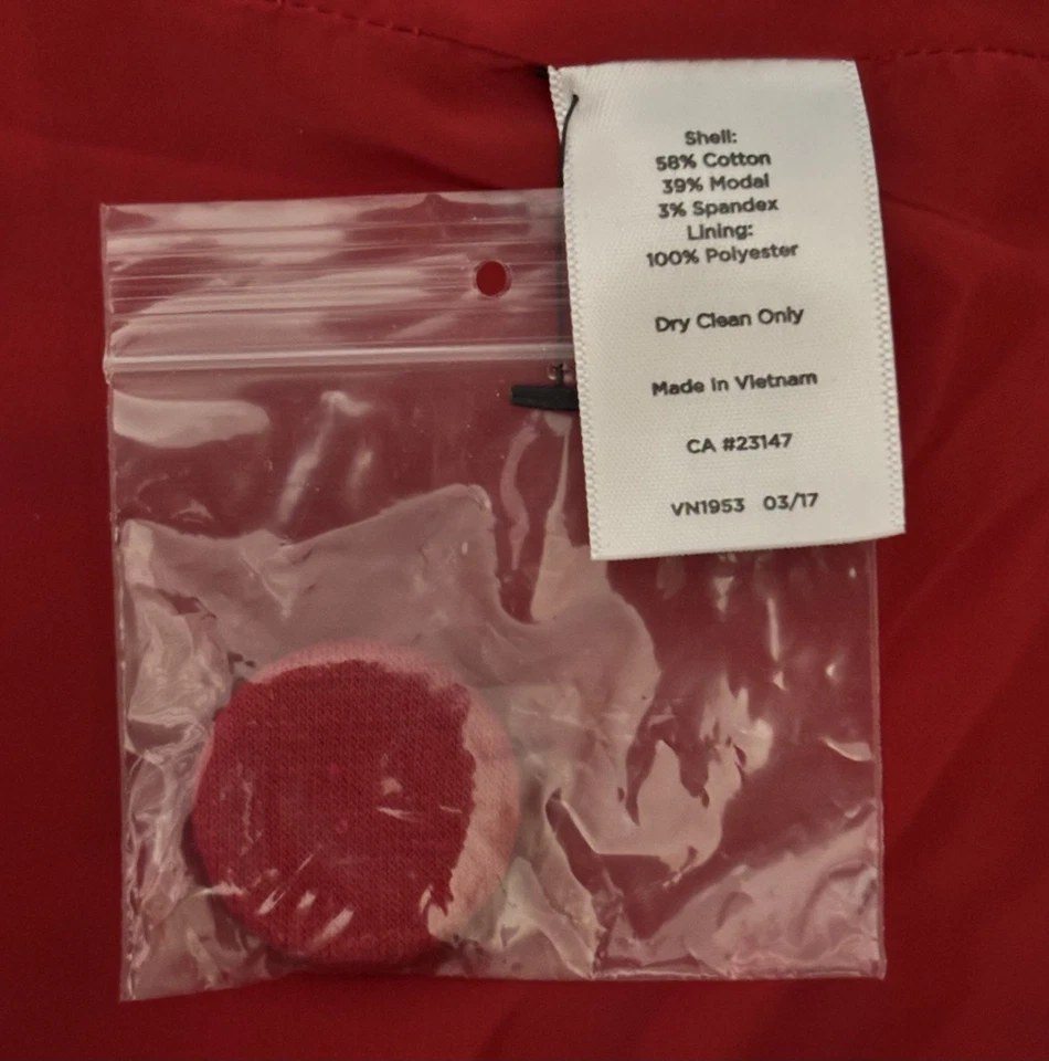 NWT Talbots Women’s Size 18 Red Ponte Cotton Blend Lined Three Button Blazer - Image 4 of 4