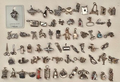 Vintage Sterling Silver Moving Mechanical Articulating Charms YOU CHOOSE
