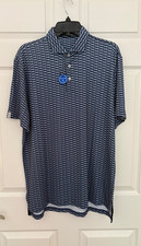 NEW 98 RLX Ralph Lauren Navy Blue Short-Sleeve Golf Collared Polo Shirt Mens M