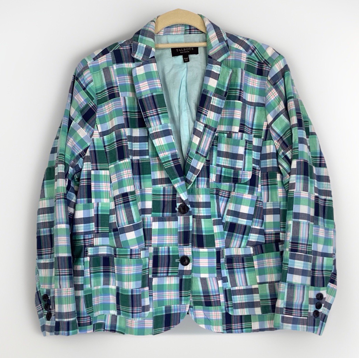 Talbots Madras Blazer Plaid Patchwork Fully Lined… - image 13