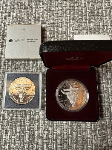 A Pair Of 1982 Canadian Silver Dollar Proof Coins