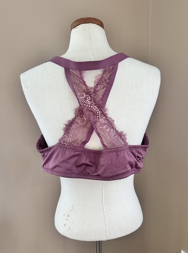 Cacique Bra Lilac Purple 44C 44 C Front Close La Racerback Padded - Picture 4 of 5