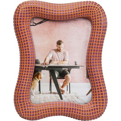 Bilderrahmen Deko Objekt Samtoptik Polyresin Glas Orange Kare Design