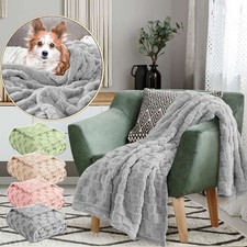 Warm Faux Fur Fleece Throw Over Soft Sofa Bed Mink Blanket Cozy Plush Blanket US