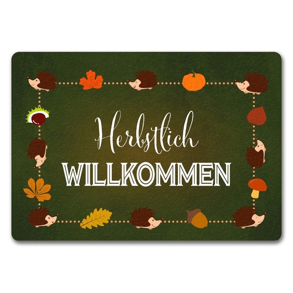 Herbstlich Willkommen FußMatte In 35X50 Cm Ohne Rand Mit SüßEn Igeln-image