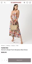 NWT FARM Rio Women's Bright Farm Strapless Maxi Dress SZ M