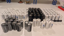 lot of 115 count IMR 18350 3.7v 900mAh 3.33Wh button top rechargeable batteries
