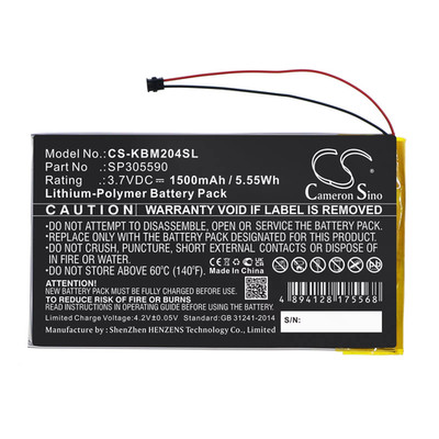 1500Mah E-Book, E-Reader Battery SP305590 for Kobo Aura HD, N204-KBO-B + Tools a