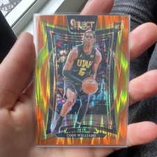 2024-25 Panini Select Orange Flash Prizm Cody Williams #71 Utah Jazz Basketball