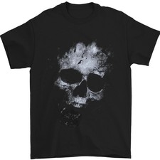 Camiseta Hombre Gothic Biker Calavera Freaky 100% Algodón Negro Jersey