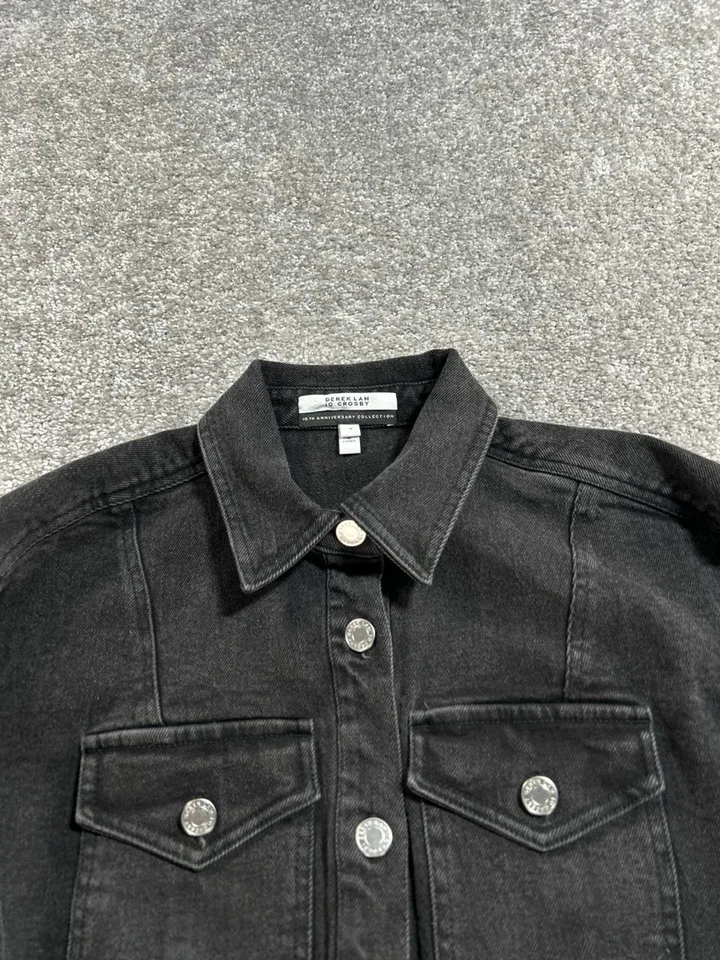 Vestido Derek Lam Io Crosby Mujer 2 Negro Algodón Denim Blusa Foto 2 de 4