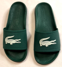 Sandalia para mujer Lacoste Croco Slide verde talla 9 1/2-10