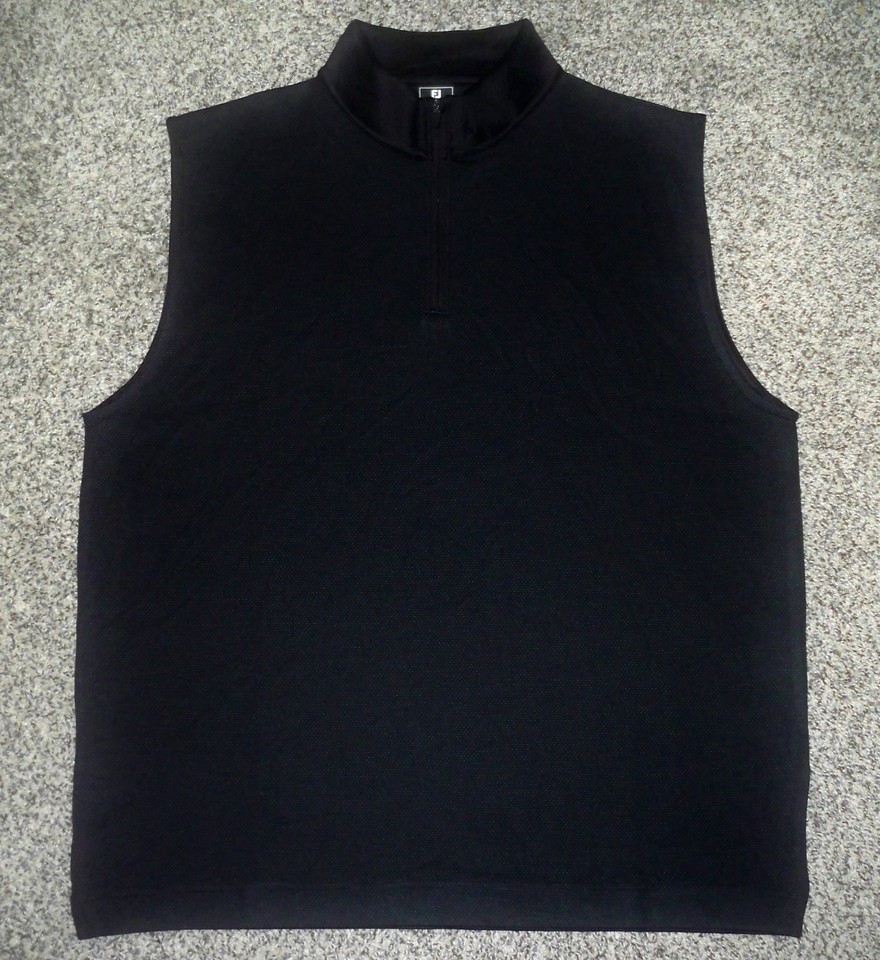 NWOT Men's FOOTJOY Performance 1/4 Zip Golf Vest XL BLACK TONAL BLOCK ...