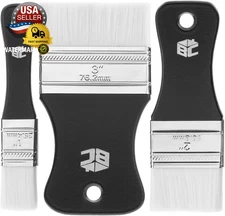 Bates- Flat Paddle Paint Brush Set, 3 Pack, Nylon Bristles Painting Brushes, Erg