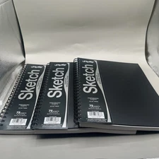 UCREATE® POLY COVER SKETCH BOOK 12 IN X 9 IN 75 SHEETS (Lot of 3) -NEW
