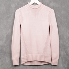 J CREW Always Roll Neck Cotton Blend Chunky Knit Sweater Classic Pale PinkXXS