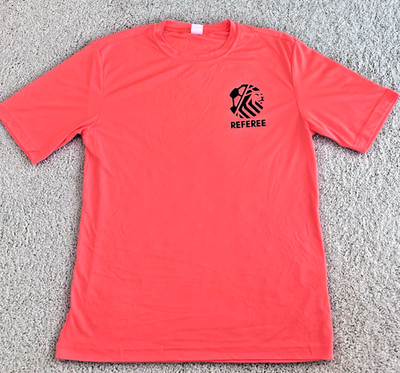 Sport-Tek Referee Jersey T-Shirt Size Small Soccer Neon Orange CLEAN