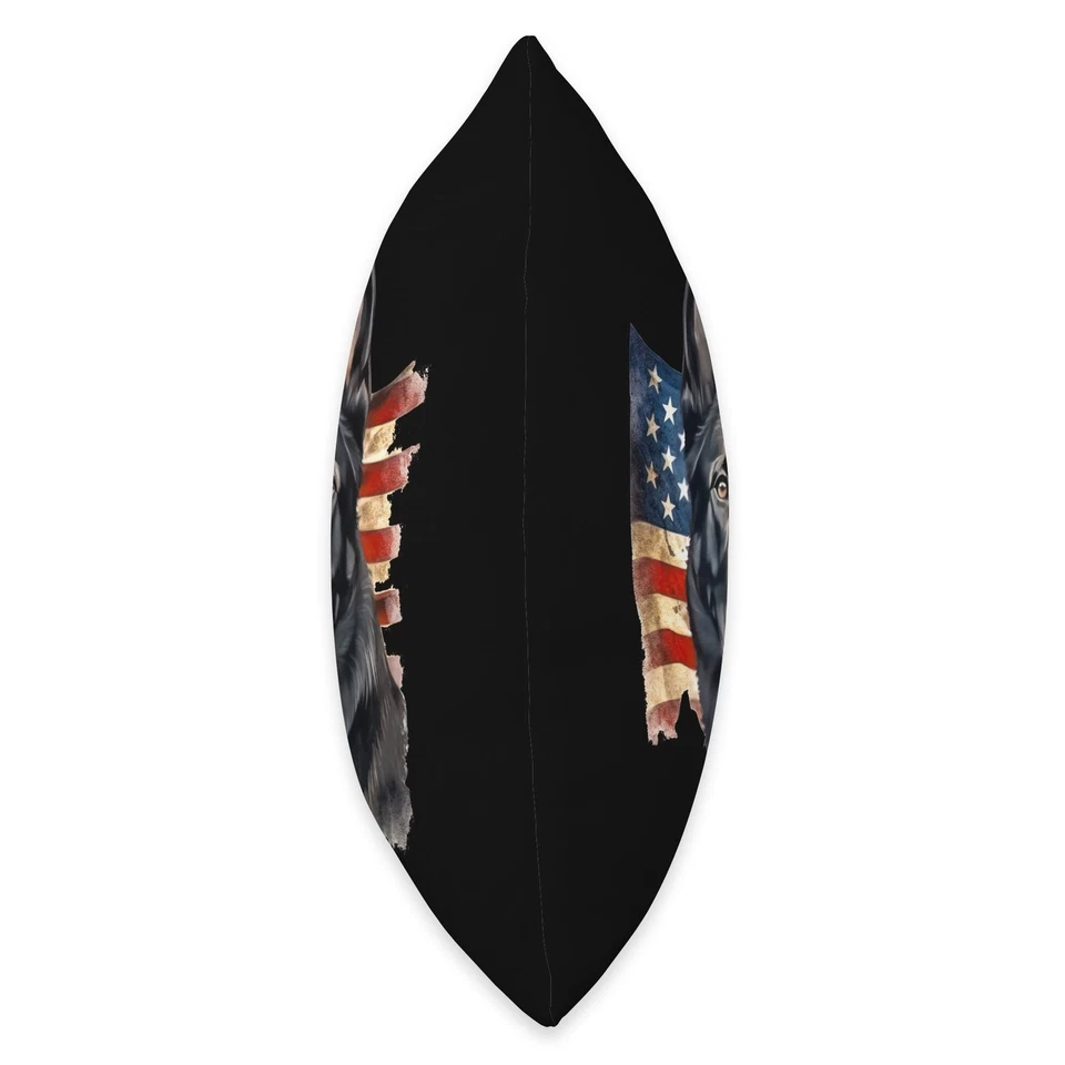 4Th of July Black German Shepherd Patriotic Dog Lover Throw Pillow, 18x18 - Image 3 of 3