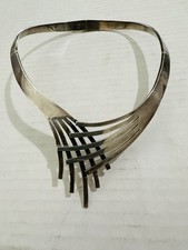 Alicia De La Paz Ortiz Cuevas 950 Sterling Silver Collar Choker Necklace-60g+!!!