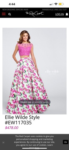 Ellie Wilde Mon Cheri Size 2 Floral 2 piece Dress