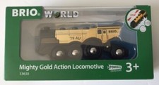 Brio World 33630 Wooden Railway Mighty Gold Action Locomotive