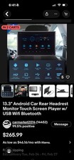 13.3" Android Car Rear Headrest Monitor Touch Screen Player w/USB Wifi Bluetooth