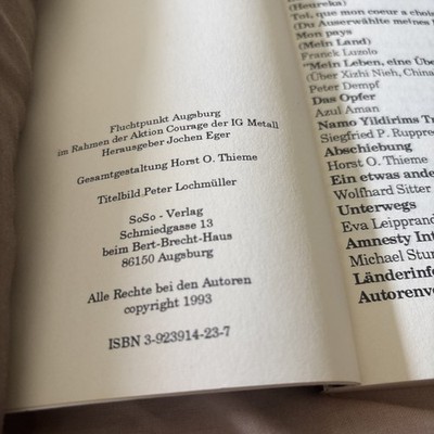 Fluchtpunkt Augsburg 1993 Aktion Courage IG Metall Dokumentation Migration