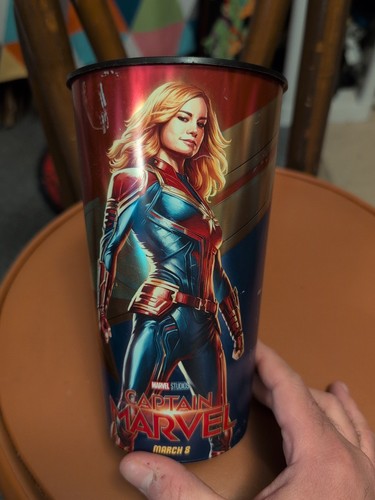 Captain Marvel (Brie Larson) Cinemark Coca-Cola Movie (2018) Cup Rare 44oz MCU - Picture 1 of 8