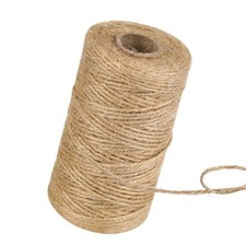 328 feet Jute Twine 3ply 2mm Diameter Burlap Ribbon Gardening 164 ft, Natural