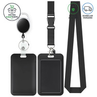 Id-AusweishüLle Vertikal Kunststoff Mit Einziehbarem Badge Reel Und Lanyard