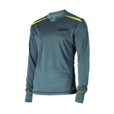FXR Steel/Hi-Vis Vapour Merino Long Sleeve Shirt Lightweight Moisture Wicking