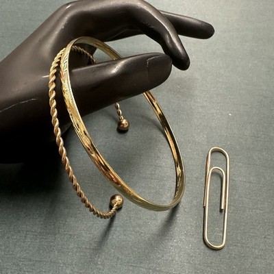 Plus Size Bracelet Bundle Gold Texture And Twist Cuff B11