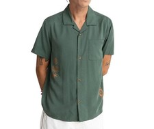 RHYTHM HIGH LIFE Men's S/S Woven Shirt - PINE - Small - NWT