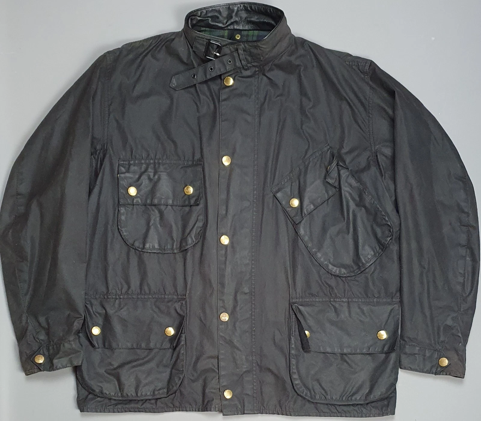 Barbour A132 Beacon C46 Wax Jacket Mens 2XL Black Motorcycle Coat