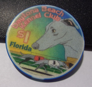 DAYTONA BEACH KENNEL CLUB CASINO $1 gaming poker chip Daytona Beach FL