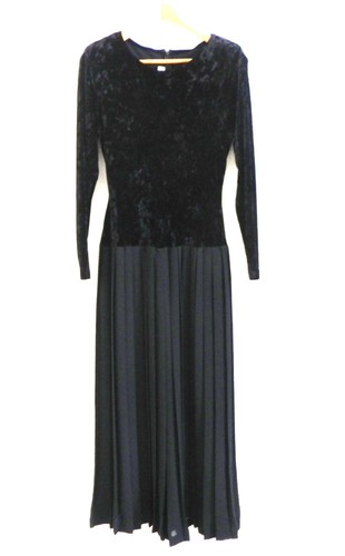 Vtg Ann Tobias Jumpsuit Long Sleeve Velour/Pleated Chiffon Pants Black Size S - Picture 4 of 12