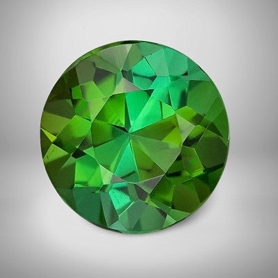 Green Tourmaline Round Cut Gemstone 3.80 Cts - 11 mm VVS Precious Jewelry Gem
