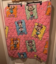VINTAGE Disney Minnie Mouse Quilt Ballerina Pink Baby Blanket Dundee USA Read