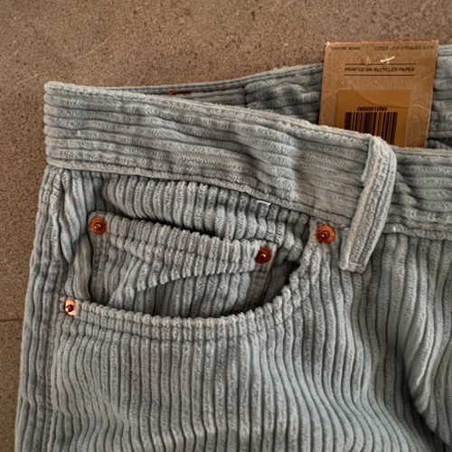 Levi’s 505 Regular Baby Blue Corduroy Jeans Men’s 38x32 NWT Thick Cord red tab - Picture 8 of 24