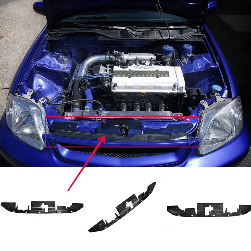 For Honda Civic EK Carbon Fiber Cooling Slam Panel Radiator Cover