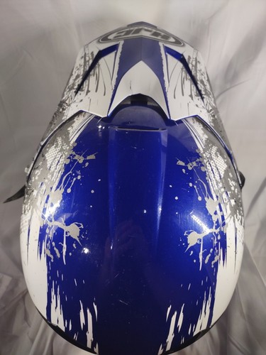 HJC Motocross Helmet XXL ATV CSMX CS-MX II White Blue Silver Used - Picture 3 of 11