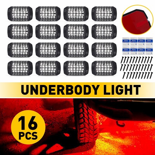 Red 16pcs LED Light Rock Offroad Kit Truck Neon Underbody Lamp For Offroad Truck - Picture 15 of 15