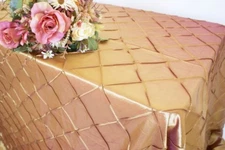 Wedding Linens Inc. 90" x 156" Pintuck Taffeta Rectangular Table Tablecloth