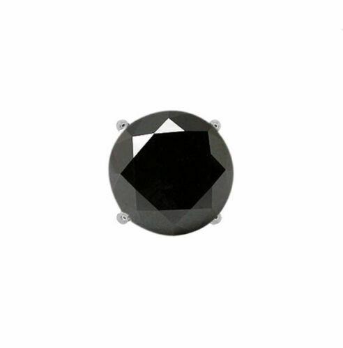 18K White Gold 0.37 TCW AAA Black Diamond Men's Single SCREWBACK Stud Earring - Picture 1 of 1