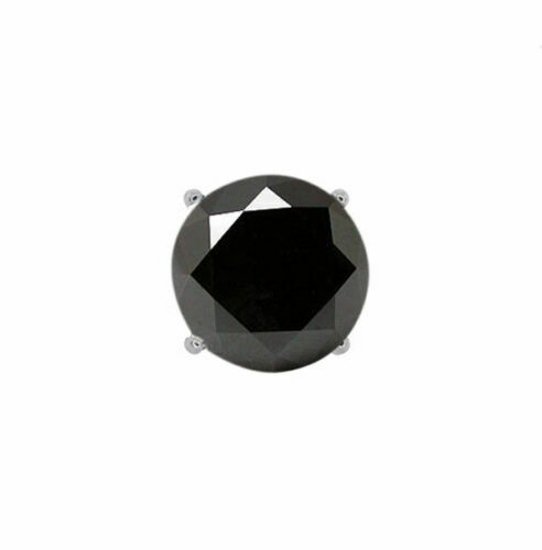 18K White Gold 0.37 TCW  AAA Black Diamond Men's Single SCREWBACK Stud Earring - Picture 1 of 1