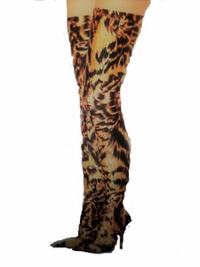 leopard print over the knee boots