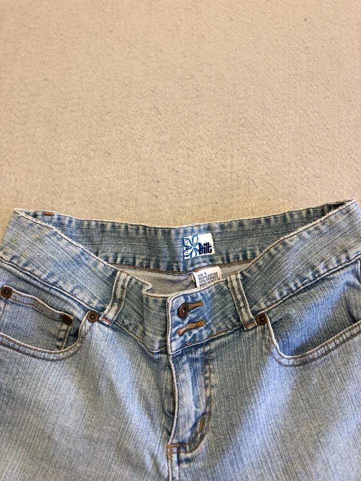 Pantalones Cortos Jean Inclinables Junior Niña Talla 5 De Colección Tiro Bajo Tropical Flor Informal Foto 2 de 4