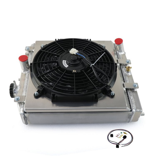 Radiateur de course en aluminium à 2 rangées avec carénage de ventilateur 12 V de rechange pour Honda Civic EH EJ 1993-1997 Del Sol EG MT 1992-2000 Acura Integra DB DC 1992-2001
