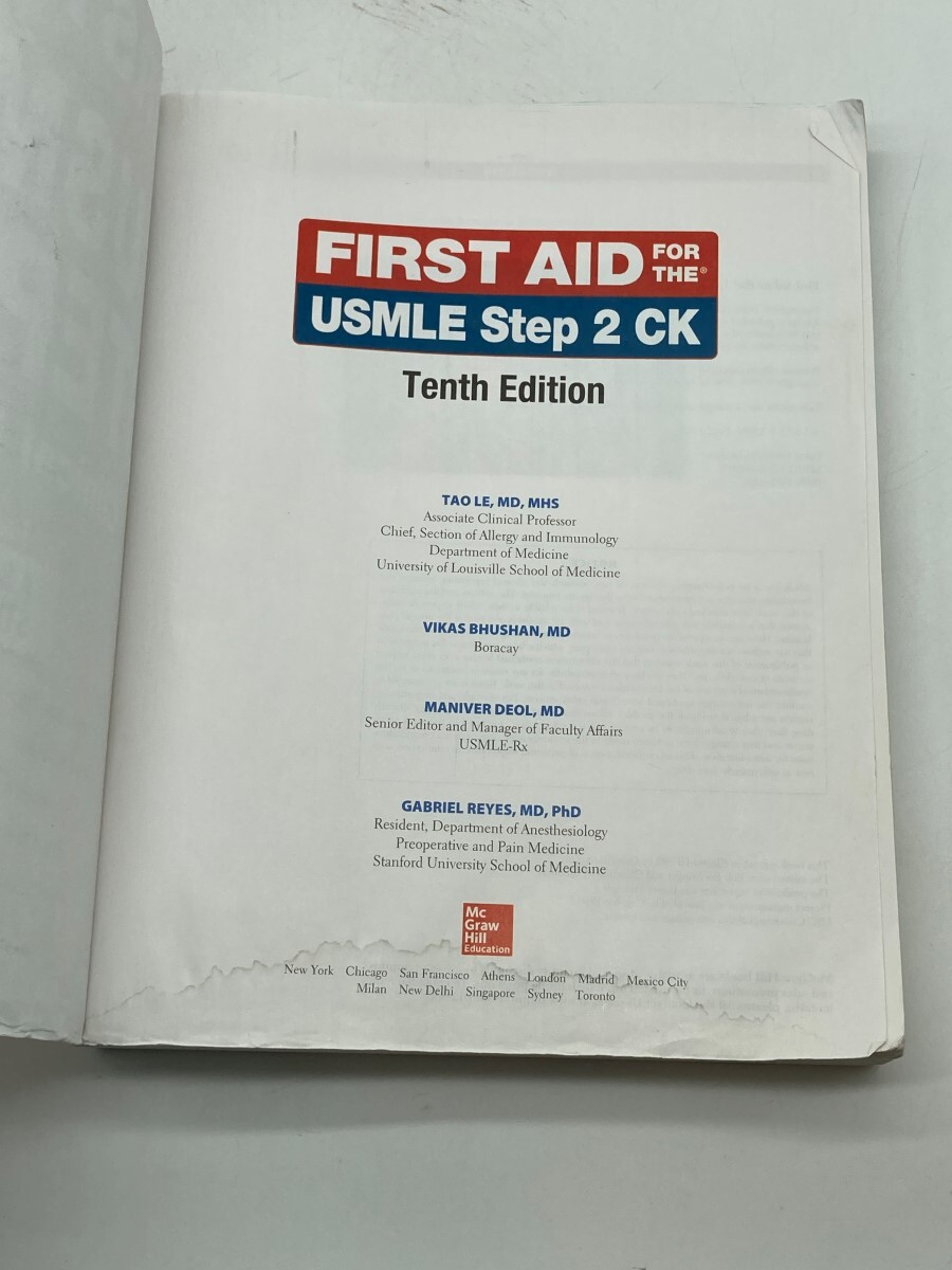 First Aid for the USMLE Step 2 [ペーパーバック] Le，Tao，M.D.、 Bhushan，Vikas，M.D.、 Chen，Vincent L.，M.D.; King，Michael R.，M.D. First Aid for the USMLE Step 1 2021, Thirty First Edition