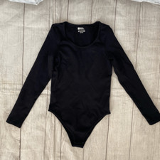 Bodysuit women S scoopneck Longsleeve fitted black